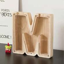 1pc Creative Wooden Alphabet Letter Coin Bank - 26 A-Z Coin Piggy Bank, Penny Saver, Acrylic Transparent Design Decor, Suitable For Birthday Gift, Home Decor, Halloween, Christmas, Thanksgiving, Easter Gifts, Back To School - Multicolor - View 31
