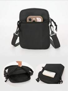 Oxford Shoulder Bag Mini Black Mobile Phone Bag Waist Pack Men Simple And Casual Crossbody Bag Sling Bag For Man Man Bag Cross Body Bag Side Bag Students School Supplies Fall Messenger Bag
