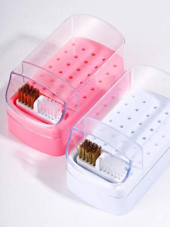 30 孔美甲钻头收纳架打磨抛光头展示收纳架美甲工具二合一打磨头刷