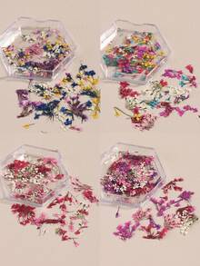 1 Box Mixed Color Floral Nail Art Decorations, Artificial Flower Design; Y2K Style Cute Petal Nail Decor, DIY Salon Accessories And Nail Supplies - Multicolor - View 8