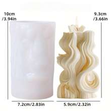 1 Stück Silikonform für duftende Kerzen im Wellendesign - asymmetrisches Wassermuster, geeignet für Harz- und Gipshandwerk, dekorative Säulenkerzenherstellung, herbstliche Geschenkideen