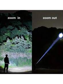 1PC Super Bright LED Flashlight - 10000mAh Big Capacity Battery, USB Rechargeable Durable Torch For Outdoor Adventures, Blackout, Car Repair, Hiking (3 Modes)