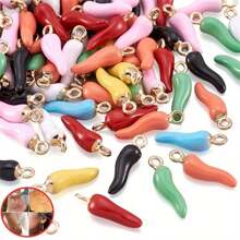 [Quantità] Pezzi Vividi Pendenti Multicolore 3D a Forma di Peperoncino Rosso, Adatti per Realizzare Orecchini, Collane, Bracciali e Portachiavi - Accessori per la Realizzazione di Gioielli in Stile Piccante