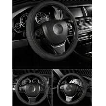 Cubierta de volante de coche de PU premium - Cubierta de volante universal de 15 pulgadas para hombres y mujeres, cubierta protectora de volante de automóvil antideslizante y transpirable para ruedas de 37 - 38 cm