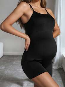 Pregnant Women's Solid Color Polyester Knit Jumpsuit, Daily Wear Spring/Summer (YY248)