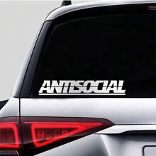 Autocollant de voiture Lettres antisociales Vitrophanie créative Décalcomanies en vinyle réfléchissant Décoration de fenêtre Moto Style Accessoires automobiles