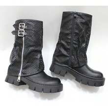 Botas de mujer de moda para primavera - Negro - Ver 2