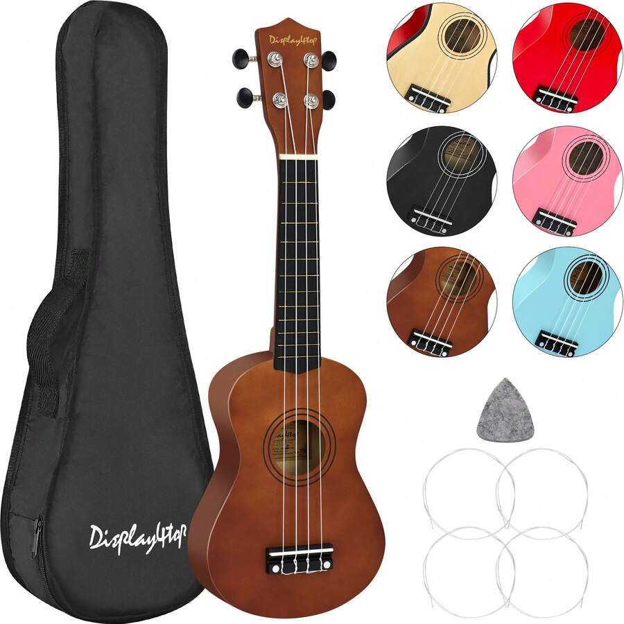 21 Inch Soprano Ukulele With Gig Bag, Pick, And Spare Strings – Great For Schools And Beginners - Light Brown - View 1