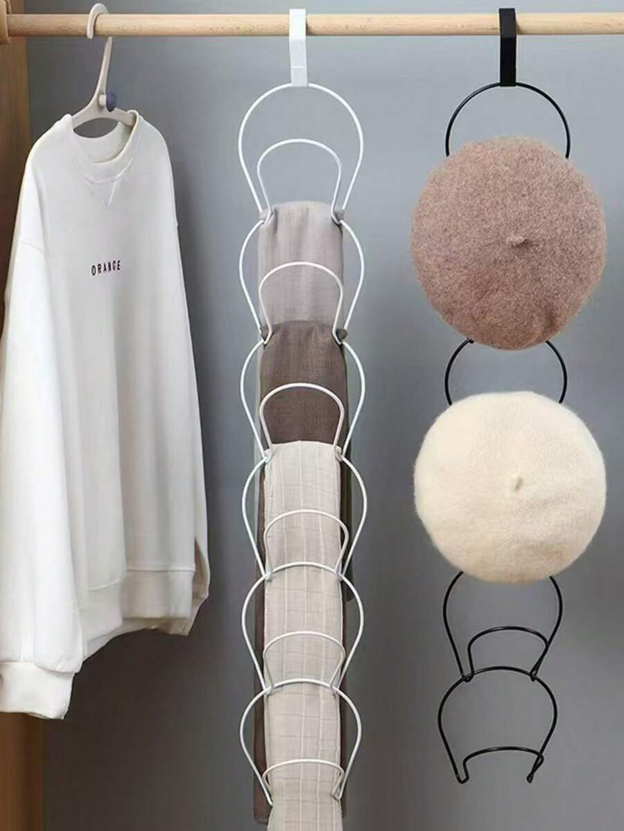 1/3/5pcs Multi-Purpose Hooks, For Hanging Clothes, Scarves, Hats, Convenient Home Storage Hooks, Metal Wardrobe Hooks, Suitable For All Seasons (Note: Peeling Of The Contact Point On The Hat Ring Is A Normal Phenomenon And Does Not Affect Use)