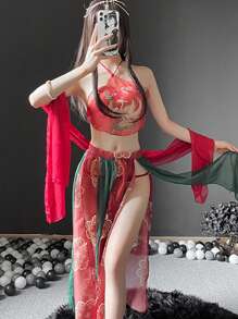 A Set Of Women's Cosplay Oriental Classical Palace Style Hanfu Bellyband Set - Multicolor - View 6