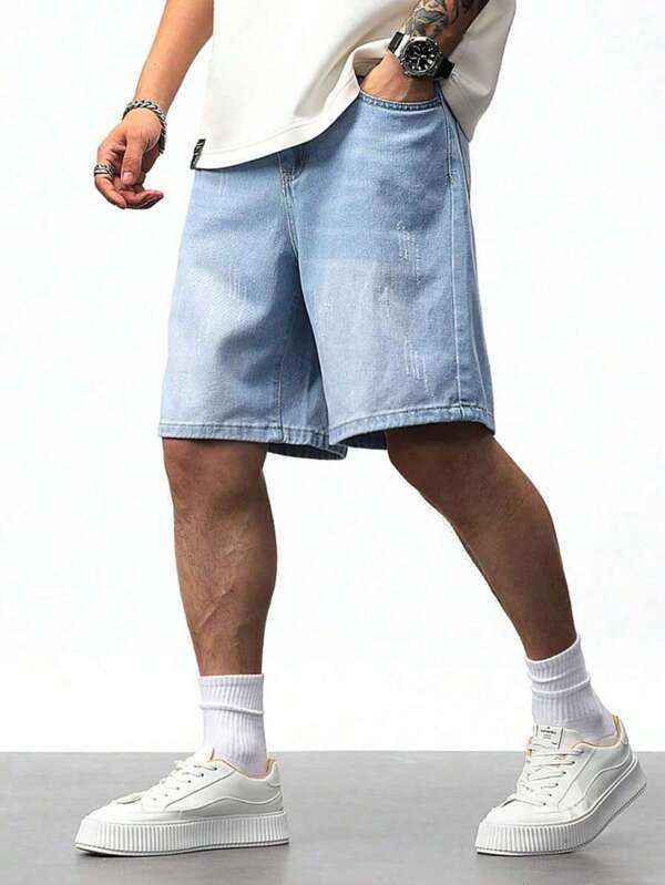 Leichte blaue Jeans Shorts für Teenager Jungs