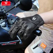 ALPINES FOX Sommer Retro perforierte Lederhandschuhe für Motorrad Herren Damen Vollfinger Motocross Biker Handschuhe Moto Ausrüstung M-XXL