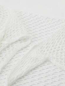 Women Beach Skirt, Cover-Up Skirt Hollowed Solid Summer Mini Knitted Skirt For Vacation SeasideCoachela Festival Swimsuits For Woman, Bathing Suits For Women, Trajes De Baño Mujer - 白色 - 查看 7