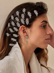 Conjunto de grampos de cabelo com strass em forma de estrela e lua, 2/5/6/7/8/18 peças, acessórios de cabelo para festas de fim de ano para mulheres