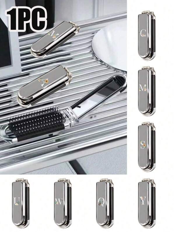 2-In-1 Foldable Hair & Makeup Mirror – Portable, Tabletop, Contemporary Beauty Tool For Travel,Folding Comb With Makeup Mirror, Easy To Carry, Perfect For Travel Outgoing Use, Dual-Use Air Cushion Comb, Scalp Massage Hair Comb