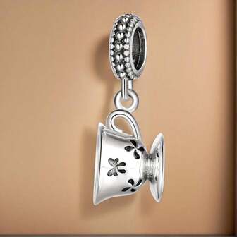 MAGIC CHARMS 1 Pc 925 Sterling Silver Tea Cup Charm Bead Pendant Fit Original Bracelet DIY Jewelry Accessories