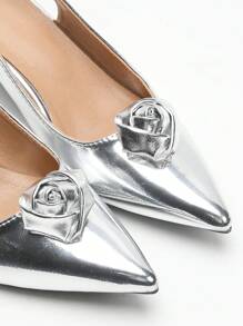 2pcs French Rose Bud Style Detachable Faux Leather Shoe Clips, Decorate High Heels, Sandals For Wedding, Graduation