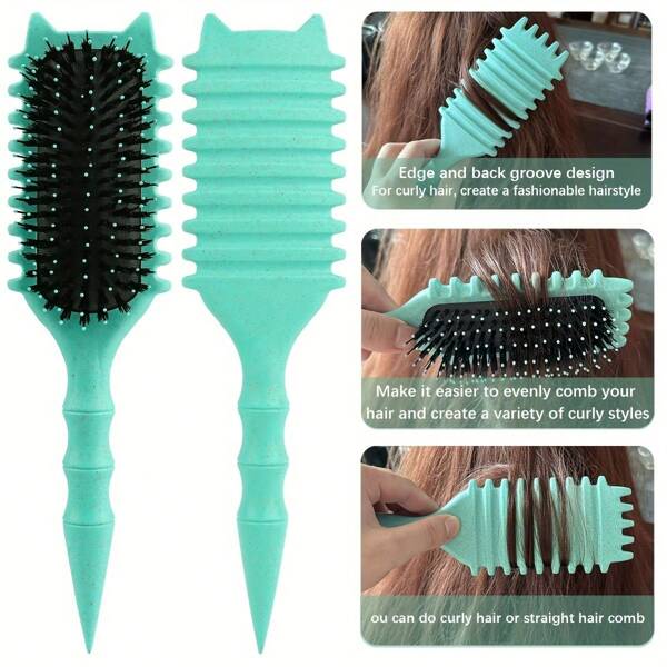 2025 New Curl Defining Brush – No-Pull Curl Brush For Curly Hair, Anti-Frizz Detangling & Styling Tool For Perfect Curls (1pc) ﻿
