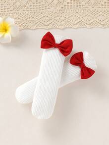 Set de 3 piezas Enterizo suave y cómodo, elegante, dulce y lindo para bebé niña con bordado de fresa, decoración de moño y volantes en el bajo, incluye calcetines y diadema, adecuado para recién nacida, vestido de bebé niña, vestido de fiesta para bebé, ropa de niña, ropa de bebé, apto para uso diario, vacaciones, fiestas y sesiones de fotos - Multicolor - Ver 7