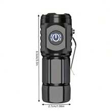 1PC Powerful 3*Wicks Small Pocket Torch Portable Mini LED Flashlight USB Rechargeable Strong Light Lantern 5 Lighting Modes Built-In Battery Super Bright Cap Clip Lamp For Hiking Camping Fishing Running Work Car Outdoor Emergency Self Defense