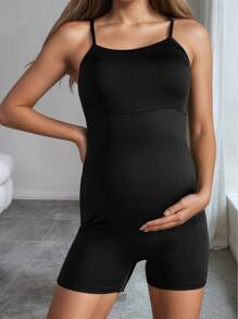 Pregnant Women's Solid Color Polyester Knit Jumpsuit, Daily Wear Spring/Summer (YY248)