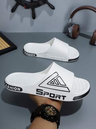 Men's Thick Sole Comfortable Slip-On Slippers, Summer Outdoor/Indoor House Bathroom Non-Slip Sandals