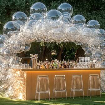 30pcs 20 Inch/18inch/5inch PVC Bobo Balloon, Romantic Transparent Bobo Balloon For Birthday Party Scene Decoration