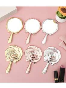 Set de regalo para invitados de boda de 16/4 piezas, espejos de mano bañados en oro con diseño de rosa, espejos bañados en oro rosa, tarjetas de agradecimiento con diseño floral y bolsas de organza, regalos para damas de honor, recuerdos de boda, adecuado para fiestas de boda y regalos de duchas nupciales - Multicolor - Ver 10