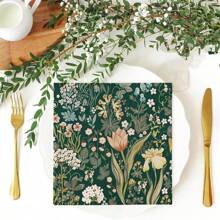 20 Stücke/40 Stücke/60 Stücke/Set, Retro-Blumen-Papierhandtuch, Retro-Frühlingsblume, Einwegserviette, Tulpenblumen-Papierhandtuch, grüne Pflanzendekoration, Mittagessen-Serviette, Partyzubehör, Tischdekoration, 6,5 x 6,5 Zoll