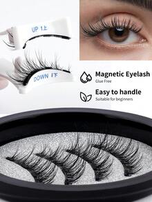 MAANGE 1 Set CC Curled Natural Look False Eyelashes, Reusable With Magnetic Eyelash Applicator, Various Styles Individually Packaged, No Glue Needed, Easy To Apply And Remove For Natural Makeup Look - Cat eye Lashes - View 9