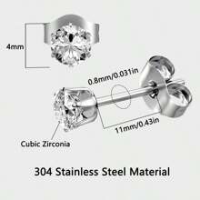 8 pezzi Piercing per orecchie monouso con orecchini a perno incorporati e 4 pezzi di orecchini con zirconia cubica - Kit di piercing per orecchie semplice e facile da usare