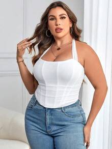 Apperloth A Áo hai dây lưới gợi cảm cỡ lớn dành cho nữ, phù hợp cho phong cách punk, lễ hội âm nhạc, đám cưới và các dịp khác. - trắng - Xem 4