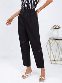 2025 Damen Sommer einfarbige Pendler Taschen gerade Bein Lässig bequeme minimalistische Bundhose, Alltagskleidung
