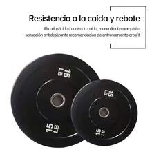 2pcs Discos para Barra de Pesas/Mancuernas para Gym,Ejercicio,Crossfit - Negro - Ver 7