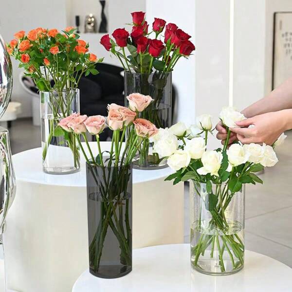 6/8/9/12pcs Clear Acrylic Flower Vases, Transparent Bud Vase For Wedding Centerpiece Decorations, Clear Vase For Party Home Decor, Suitable For Wedding, Dining Table, Party, Living Room, Bedroom, Kitchen, Office Gifts Birthday Graduation