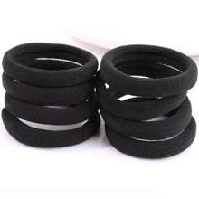 Set de 20/50/100/200 piezas de gomas de pelo elásticas negras, bandas de goma sin costuras simples para coleta, lazos de pelo elásticos de color sólido para mujeres, cómodos, esenciales para el hogar y los viajes de vuelta al colegio