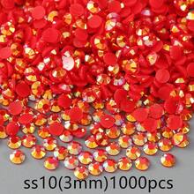 1000 颗 3 毫米粉色树脂平底水钻 - 适用于 DIY 工艺品、服装、鞋子、手机壳和手工礼品