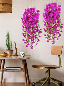 UV-Resistant Artificial Morning Glory Vine - Realistic Pink And Purple Hanging Flower Decor, Suitable For Home, Garden, Wedding, Office And Events - Fits Easter, Thanksgiving And Mother's Day Celebrations, Artificial Outdoor Flowers