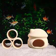 水族箱装饰套装：蘑菇屋、拱门、三通连接器、鱼虾养殖迷你花盆、产卵陶土装饰物