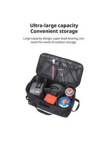 Outdoor Camping Utensil Storage Bag With Shoulder Strap, Waterproof Camping Cutlery Storage Bag With Handles, Tableware Storage, Miscellaneous Storage, Camping Small Bag, For Outdoor Picnic And Camping Essentials, Foldable With Customizable Compartments And Mesh Pocket, Camping Accessories, Multi-Functional Large Capacity General Party And Tool Storage Box, Anti-Collision