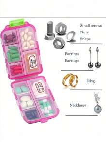 1pc Portable Travel Medicine Box, Summer Waterproof Storage Box, Dust-Proof And Moisture-Proof Pill Box, Reusable Medicine Storage Box, Suitable For Both Men And Women, Vitamin Supplement Storage, Suitable For Travel, Business Trips, Summer Beaches, Beach Family Outings, Outdoor Office Work, Returning To School, Christmas Gift-Giving