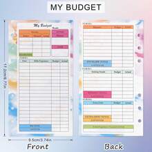 3 Pack A6 Planner Refill Paper & Budget Sheets, Monthly Weekly Planner Losse Leaf Inserts 6 Hole Expense Tracker Or A6 Planner Binder Cover Budget Bill Saving Organizer,Back To School, Colorful 3 Pack - Multicolor - View 12