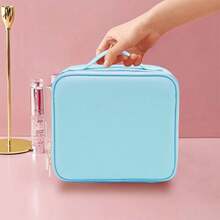 NetHong Large Makeup Bag With LED Mirror Vanity Case Beauty Box Make Up Travel Cosmetic Bag Holiday Essentials UK Back To School - Blue - View 6