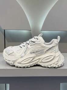 bingyuanjing 复古仿旧街头时尚百搭休闲男士鞋，舒适厚底高帮运动鞋 - 白色 - 查看 5