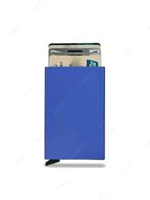 Cartera de aluminio metálico minimalista con protección RFID anti-robo para tarjetas de crédito e identificación, estuche portátil para tarjetas, billetera para hombres y mujeres