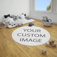 1pc Custom Rug,Personalized Image Rugs, Custom Logo Rug, Round Custom Carpet, Custom Photo Rug, Ideal Gift Carpet, Customizable Floor Decor For Home Or Office,Non-Slip Bottom