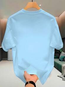 Unisex 100% Cotton Streetwear T-Shirt For Men And Women Printed New York Street Premium Shirt - 淺藍色 - 查看 2