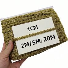 2M/5M/20M 1 cm goldene Spitzenborte gestrickt Band Schleife DIY Handwerk Bänder Stoffe Nahtband für Cosplay Kleidung Handwerk Zubehör