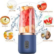SOKANY 1pc New Portable Juicer Blender With 1 Cup, USB Rechargeable Mini Smoothie Maker For Fresh Juice, Personal Size Blender For Shakes And Smoothies, Home Fruit Mixer For Kitchen, Home, Travel