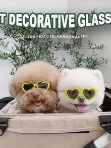 宠物太阳镜 - 适合小型犬和猫的有趣摄影道具，适合猫狗太阳镜的可爱配件，仅适用于小型犬和猫摄影装饰，不透明镜片 - 有趣的宠物用品 - 彩色 - 查看 5